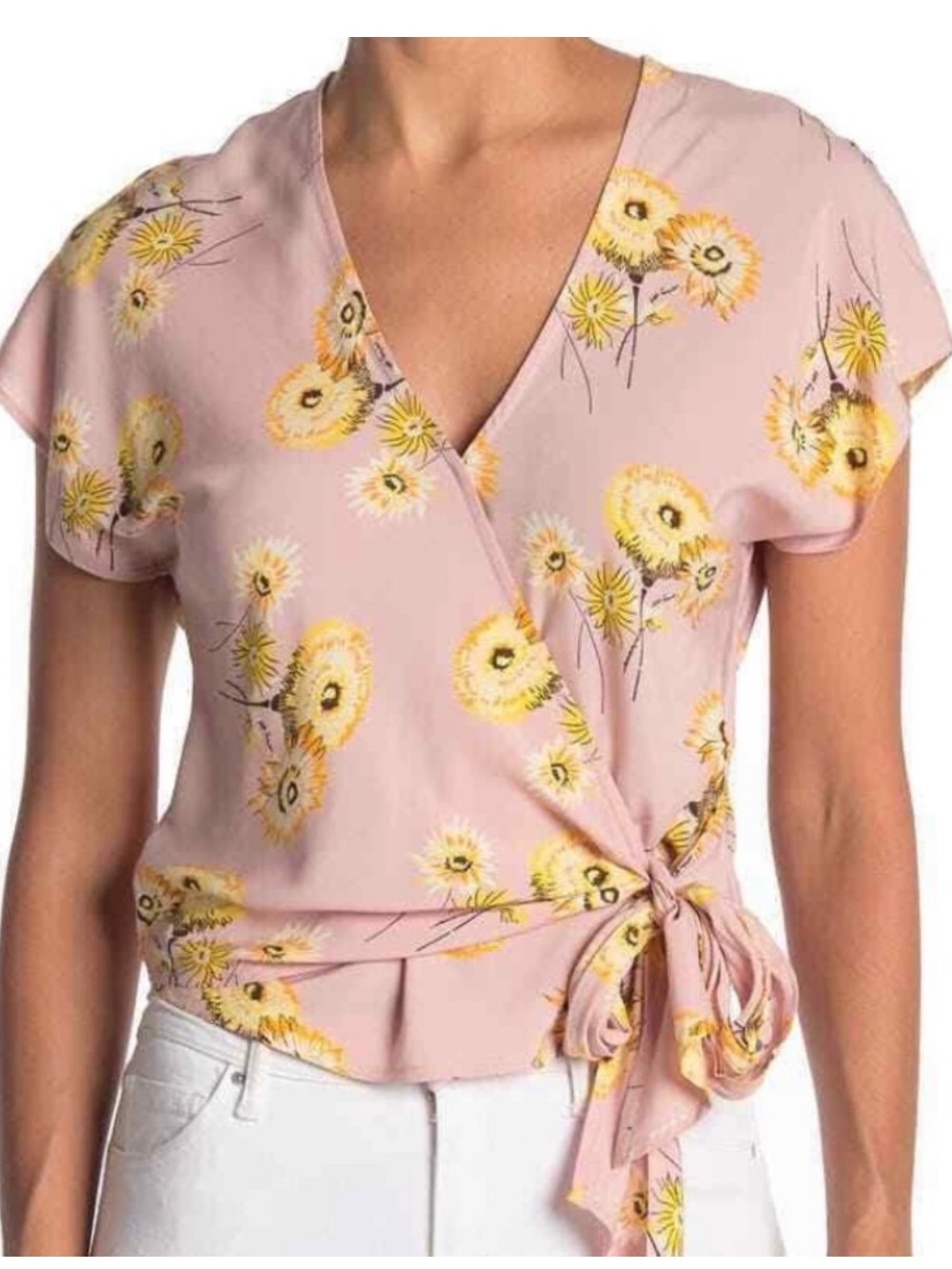 Madewell flower wrap twist shirt women’s xs